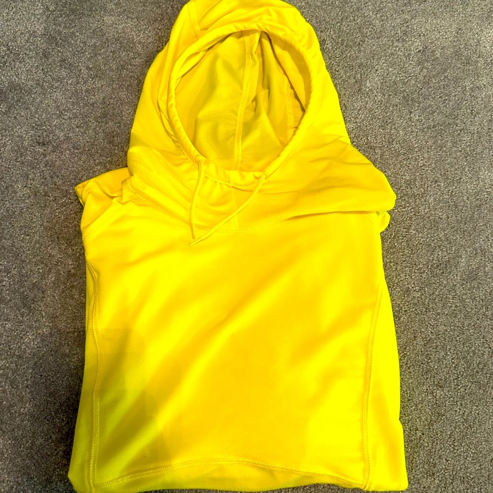 Women’s Old Mill hooded pullover. Bright yellow Size S.